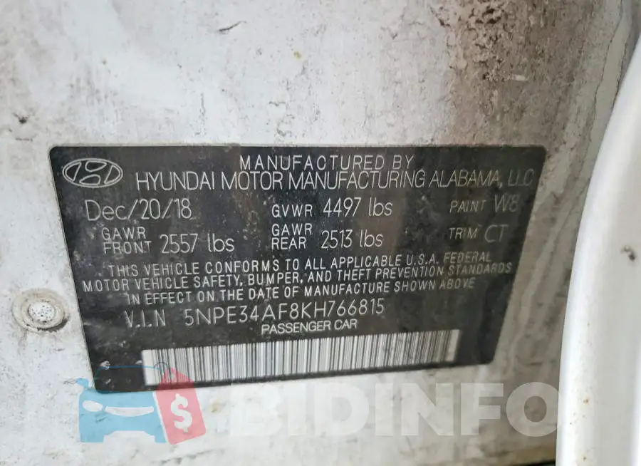 5NPE34AF8KH766815 Photo# 13