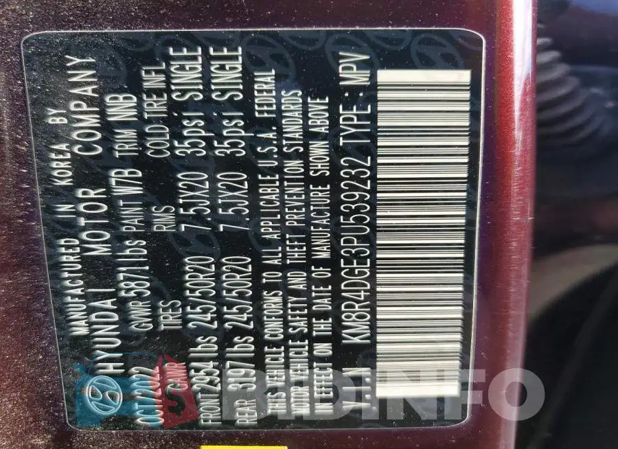 KM8R4DGE3PU539232 Photo# 14