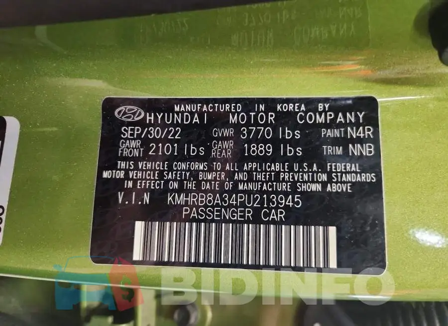 KMHRB8A34PU213945 Photo# 13