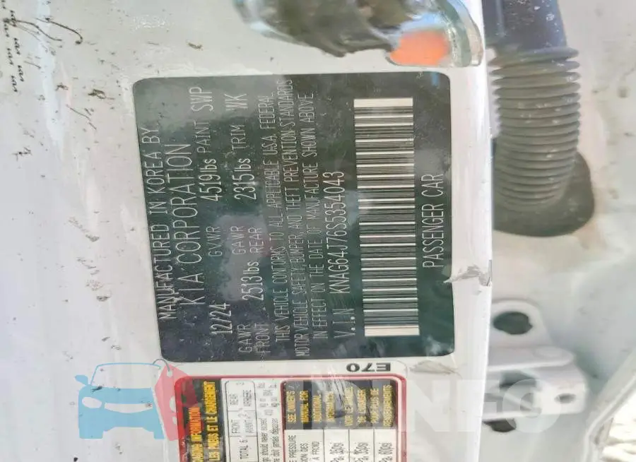 KNAG64J76S5354043 Photo# 13
