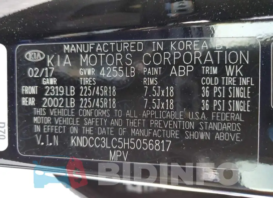 KNDCC3LC5H5056817 Photo# 13