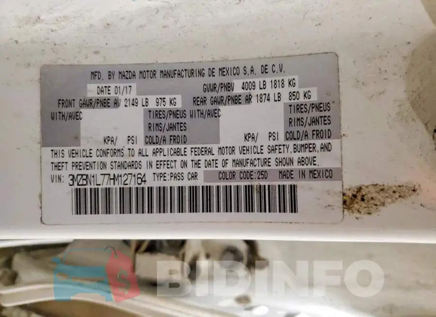 3MZBN1L77HM127164 Photo# 12