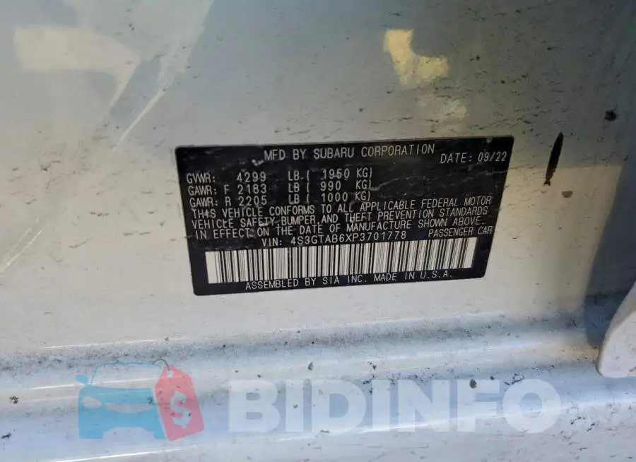 4S3GTAB6XP3701778 Photo# 12