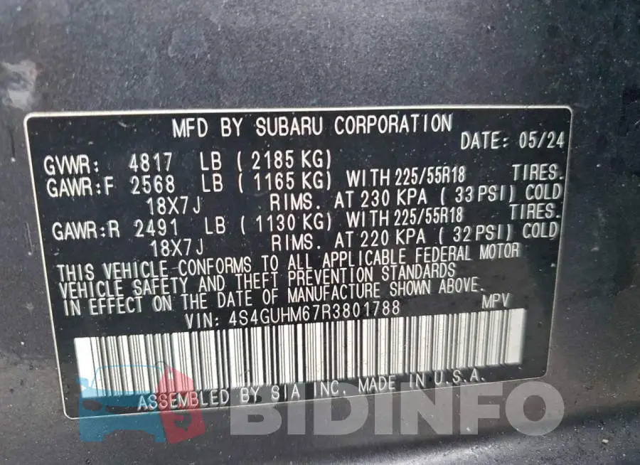 4S4GUHM67R3801788 Photo# 14