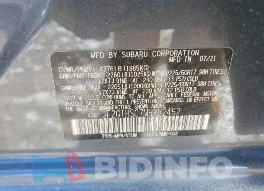 JF2GTHSC7MH382452 Photo# 13