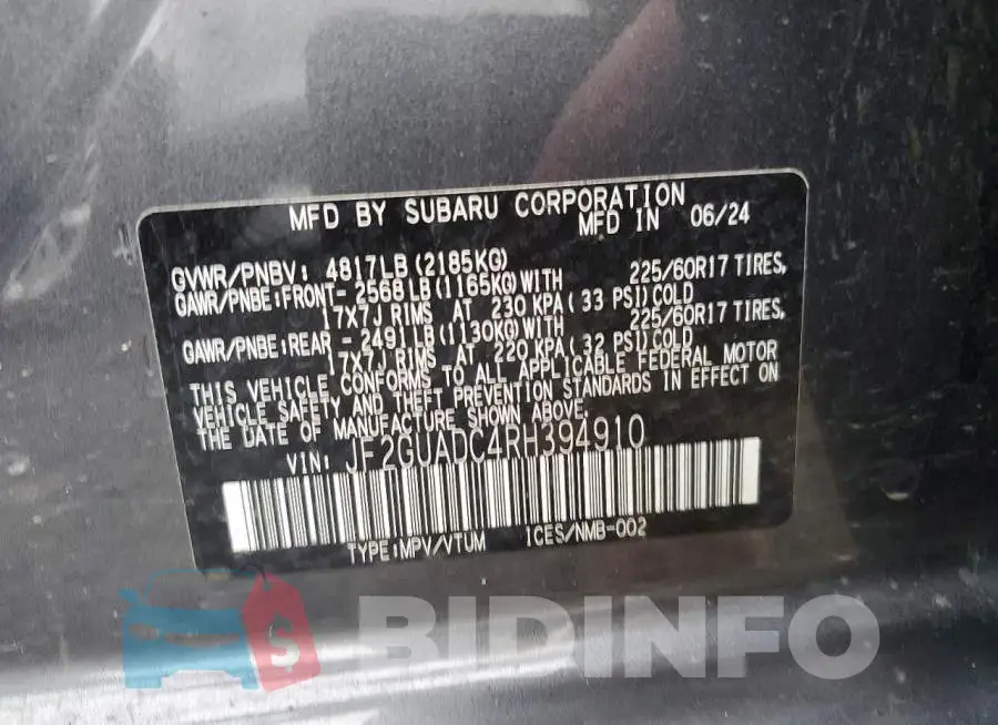 JF2GUADC4RH394910 Photo# 14