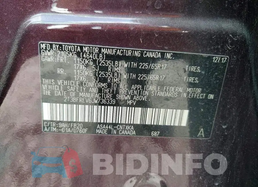 2T3BFREV6JW736339 Photo# 14