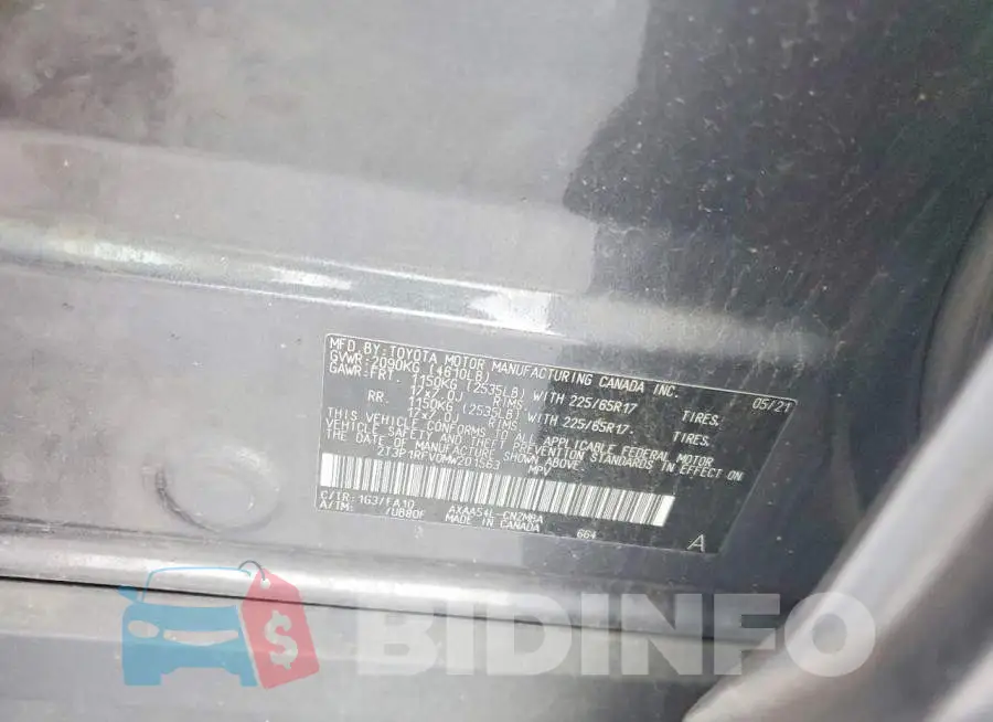 2T3P1RFV0MW201563 Photo# 13