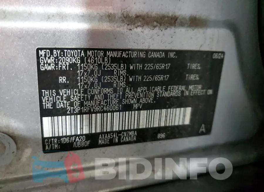 2T3P1RFV9RC460061 Photo# 14