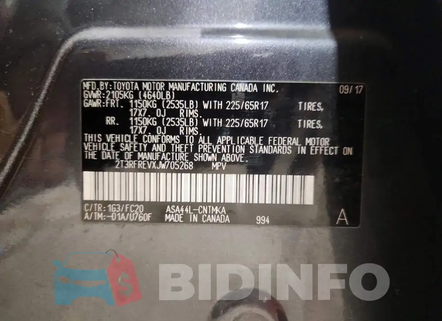 2T3RFREVXJW705268 Photo# 14