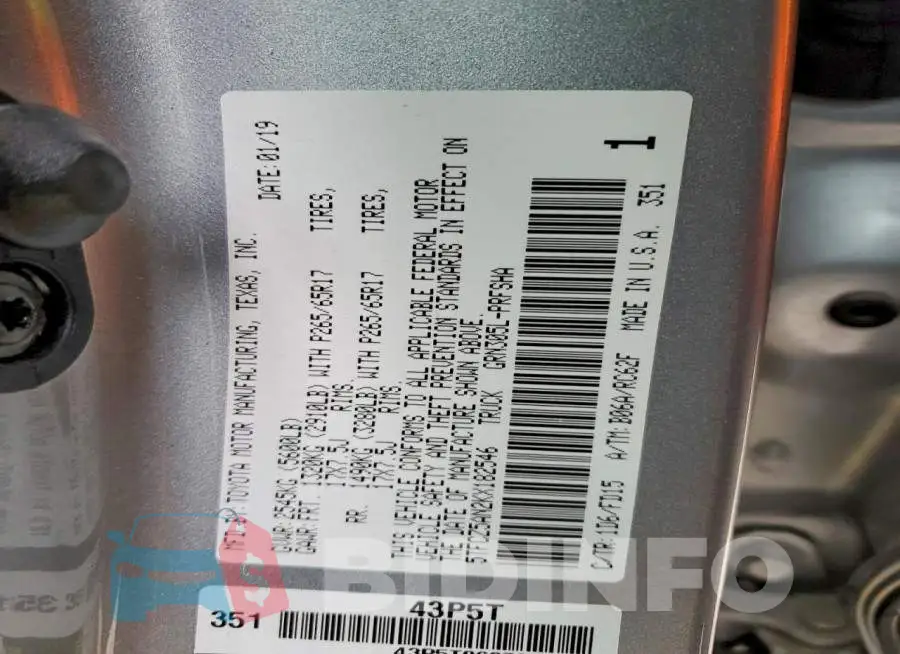 5TFCZ5AN2KX182546 Photo# 12