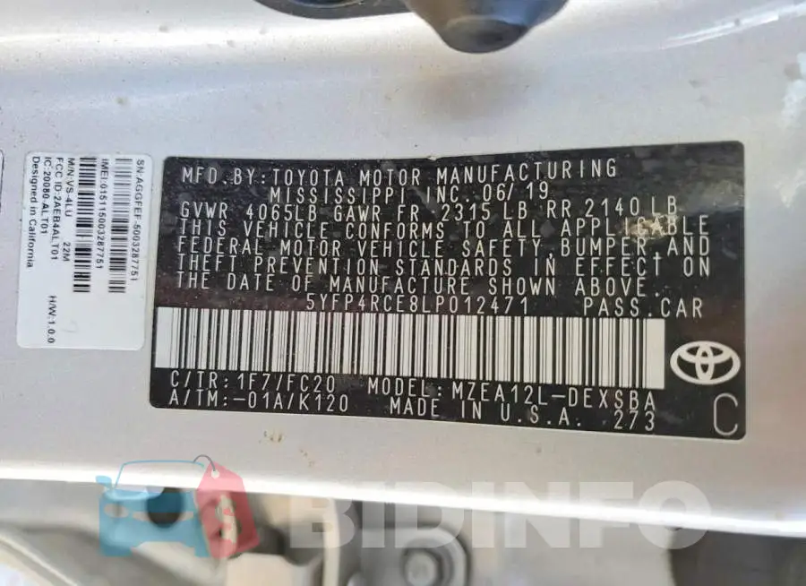 5YFP4RCE8LP012471 Photo# 13