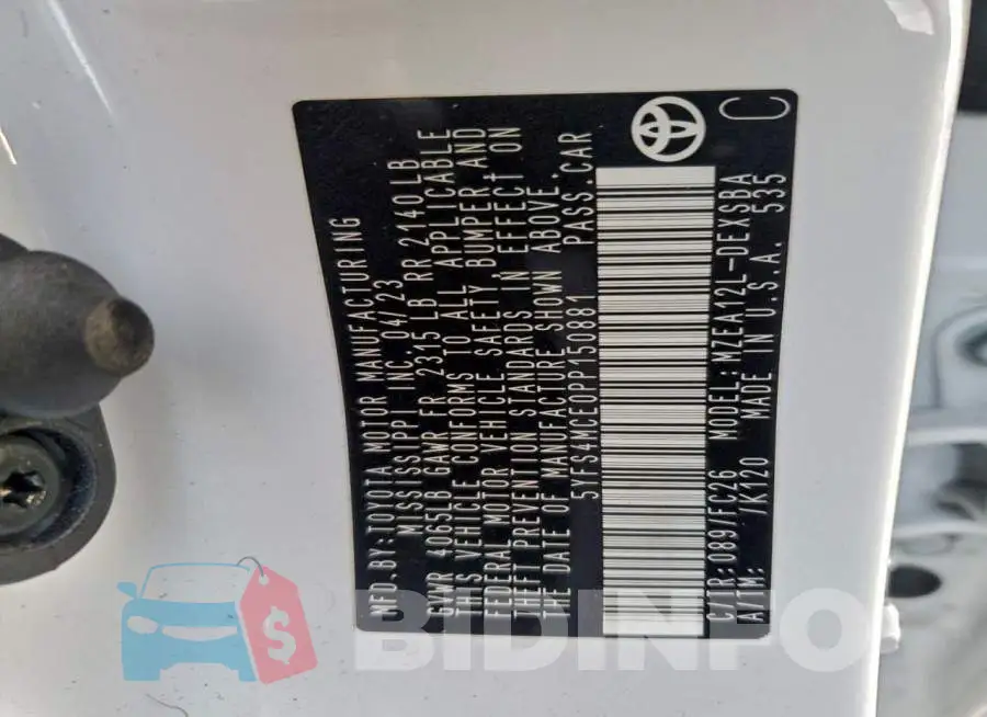 5YFS4MCE0PP150881 Photo# 12