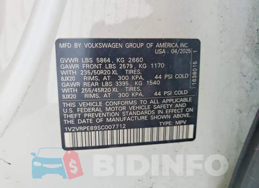 1V2VRPE89SC007712 Photo# 13