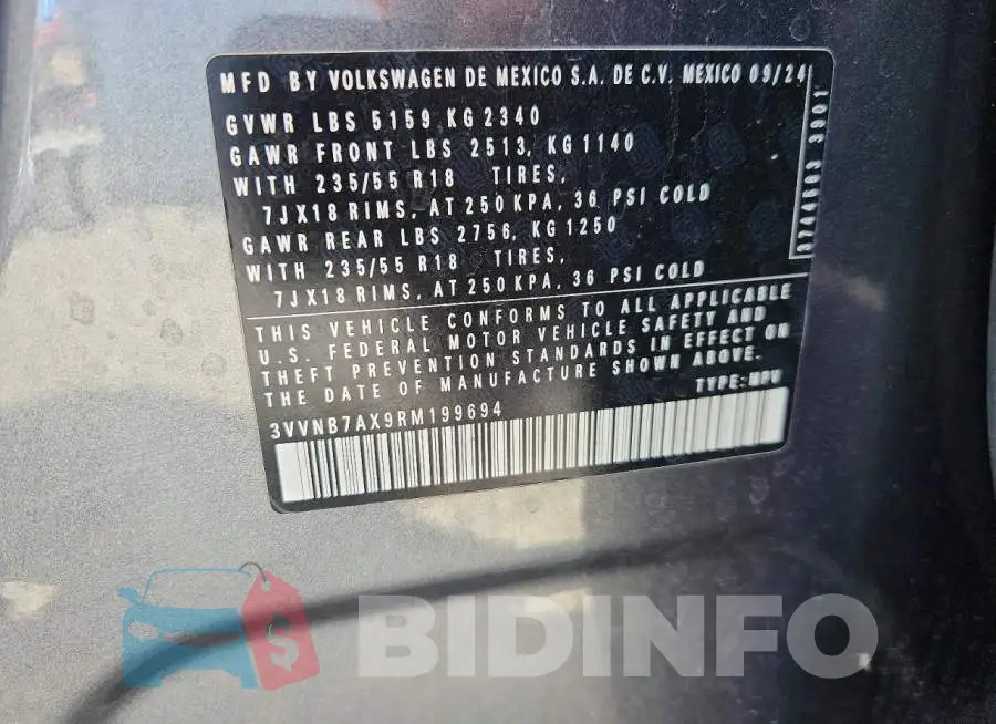 3VVNB7AX9RM199694 Photo# 13