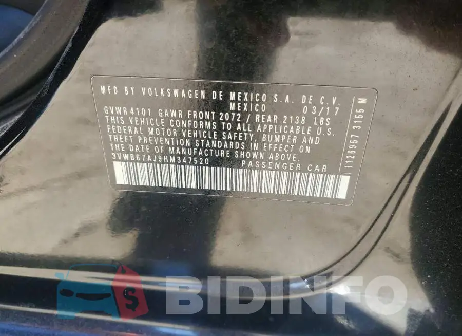 3VWB67AJ9HM347520 Photo# 13
