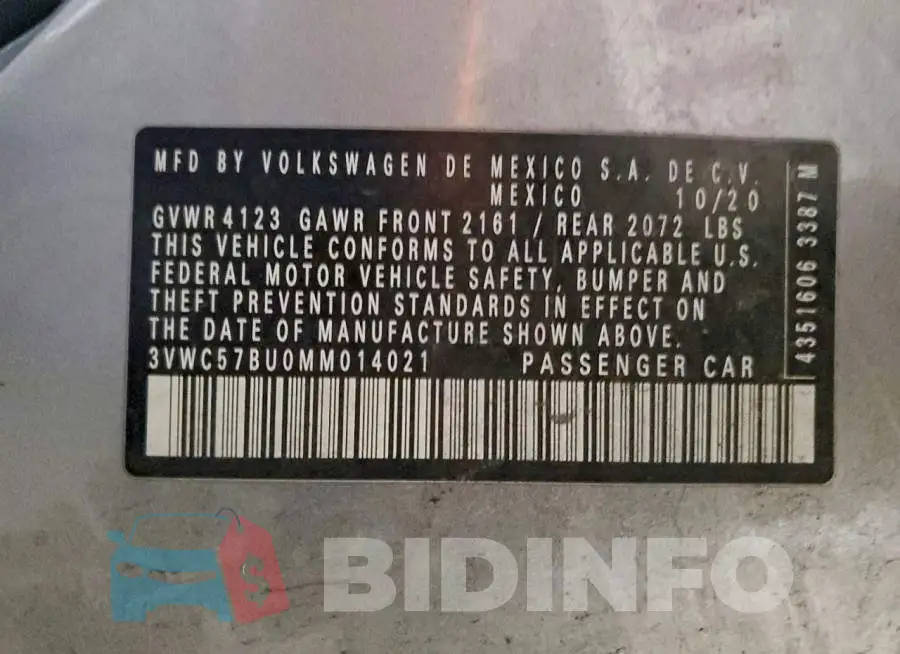 3VWC57BU0MM014021 Photo# 12