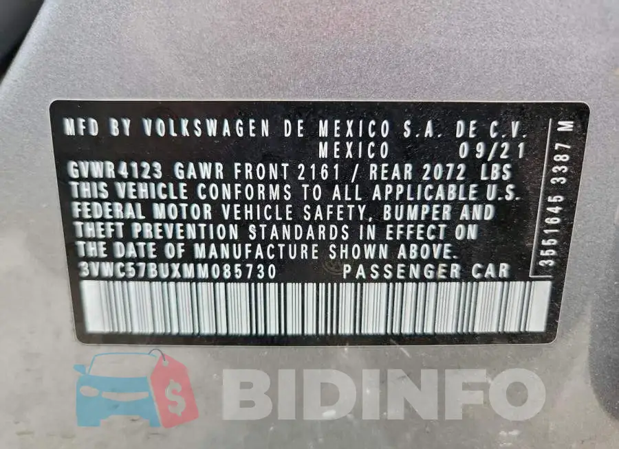 3VWC57BUXMM085730 Photo# 12
