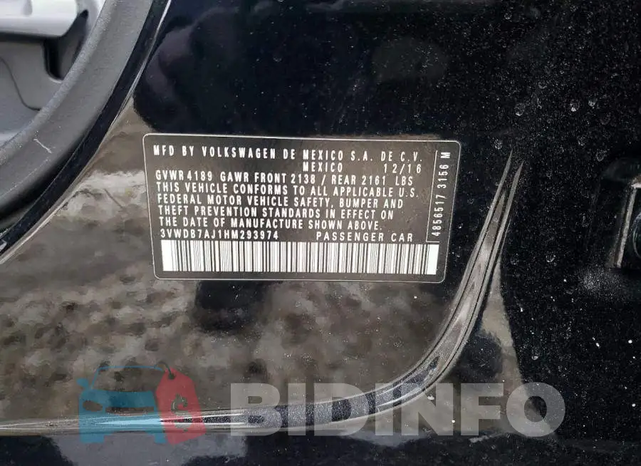 3VWDB7AJ1HM293974 Photo# 12