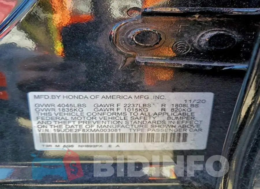 19UDE2F8XMA003081 Photo# 13