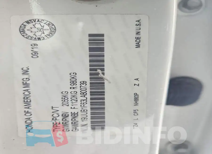 19UUB1F63LA800739 Photo# 12