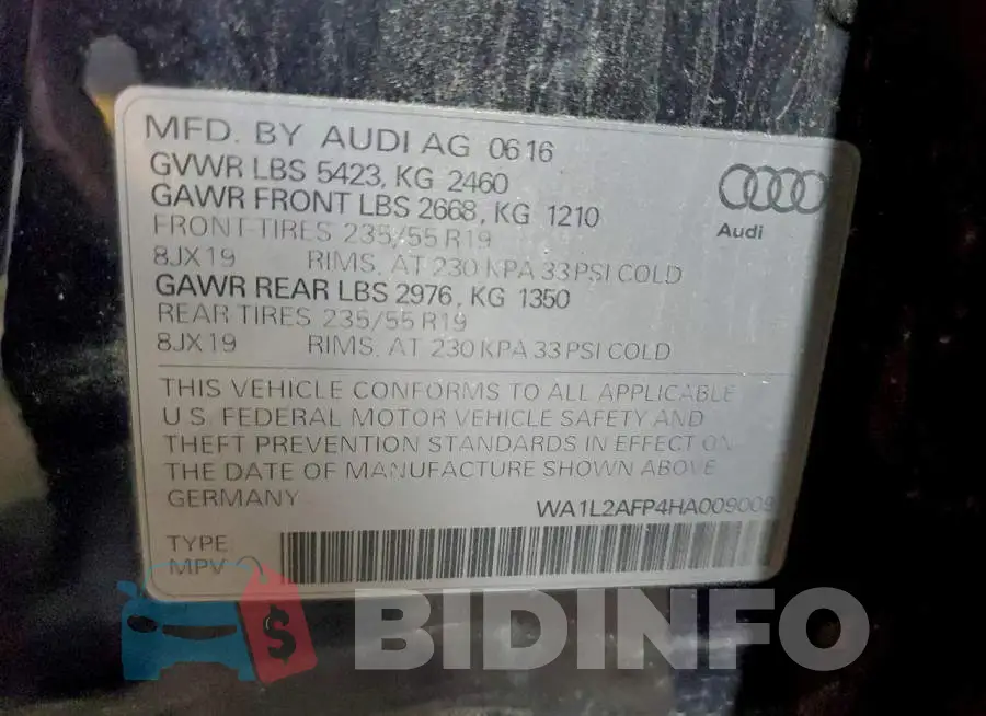 WA1L2AFP4HA009009 Photo# 13