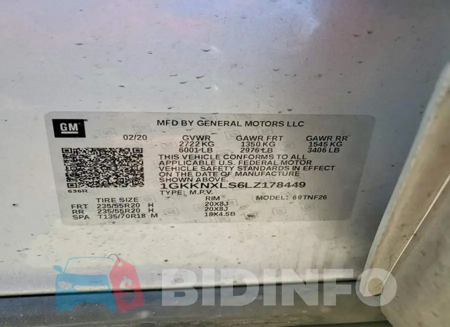 1GKKNXLS6LZ178449 Photo# 14