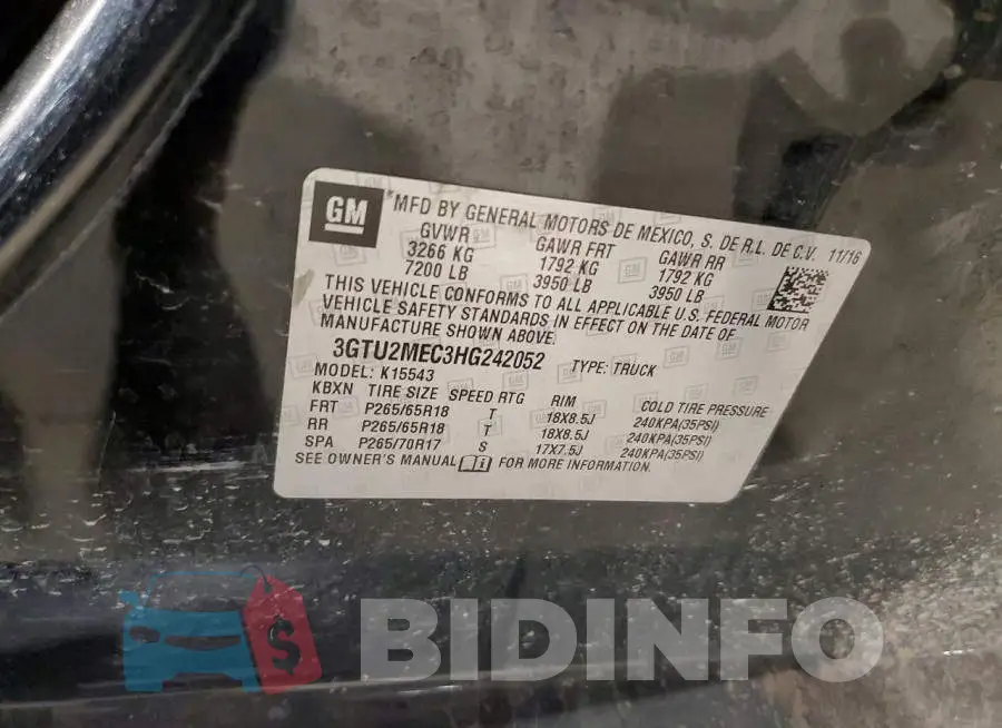 3GTU2MEC3HG242052 Photo# 12