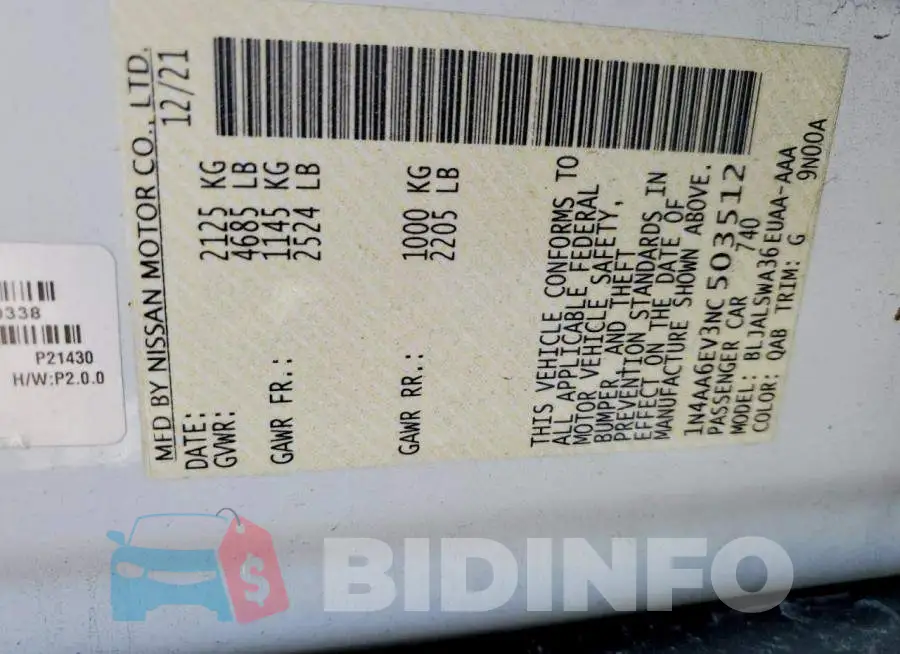 1N4AA6EV3NC503512 Photo# 12