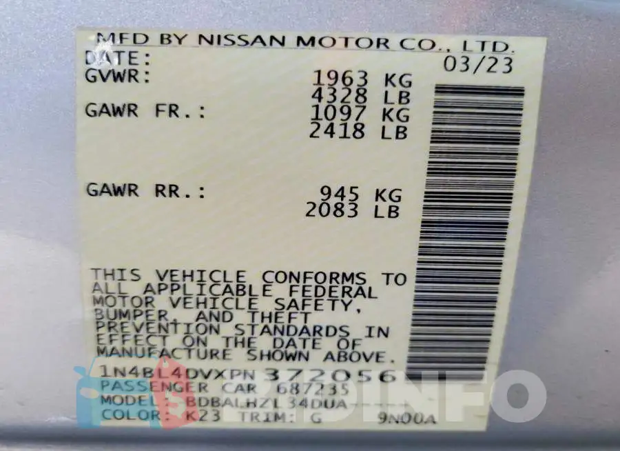 1N4BL4DVXPN372056 Photo# 12