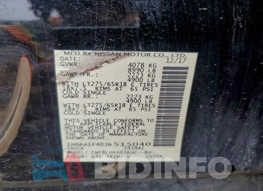 1N6BA1F40JN515040 Photo# 12
