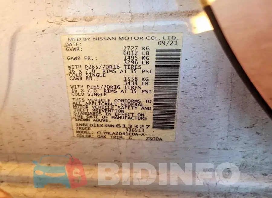 1N6ED1EK3NN613327 Photo# 12