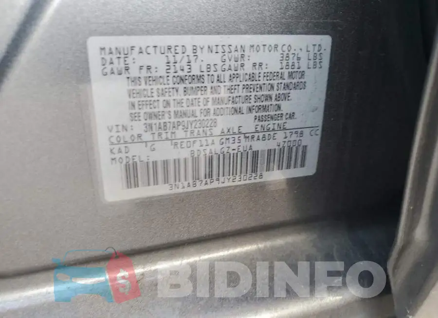 3N1AB7AP9JY230228 Photo# 12