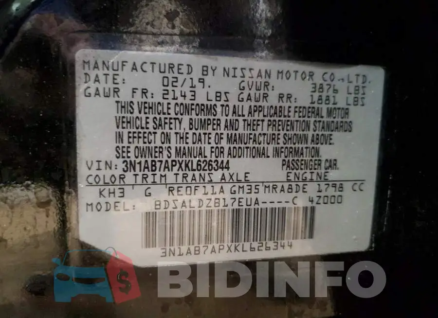 3N1AB7APXKL626344 Photo# 12