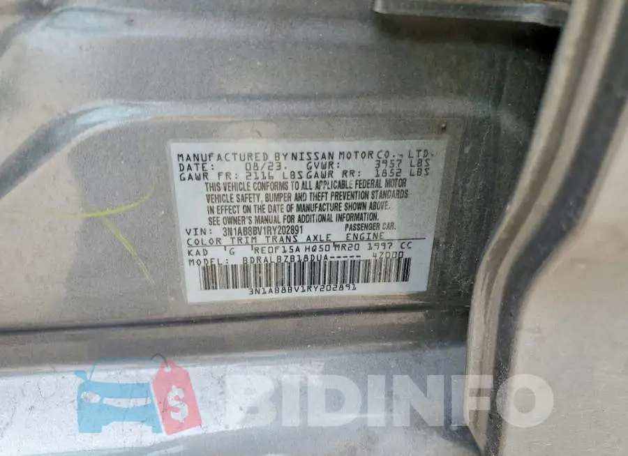 3N1AB8BV1RY202891 Photo# 12