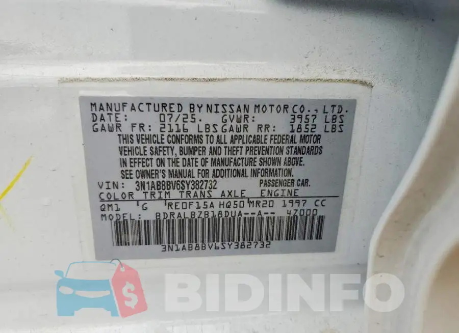 3N1AB8BV6SY382732 Photo# 12