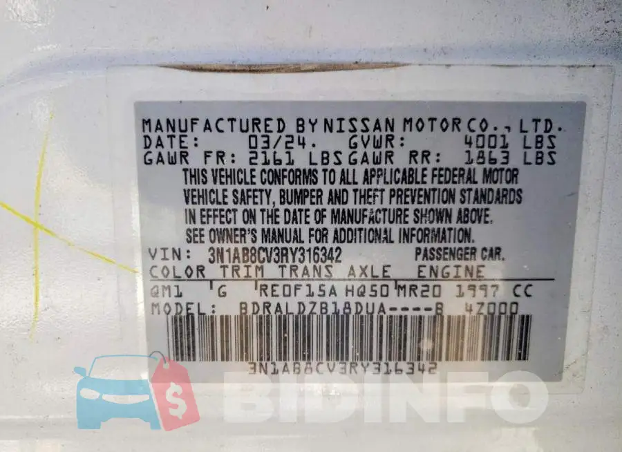 3N1AB8CV3RY316342 Photo# 12