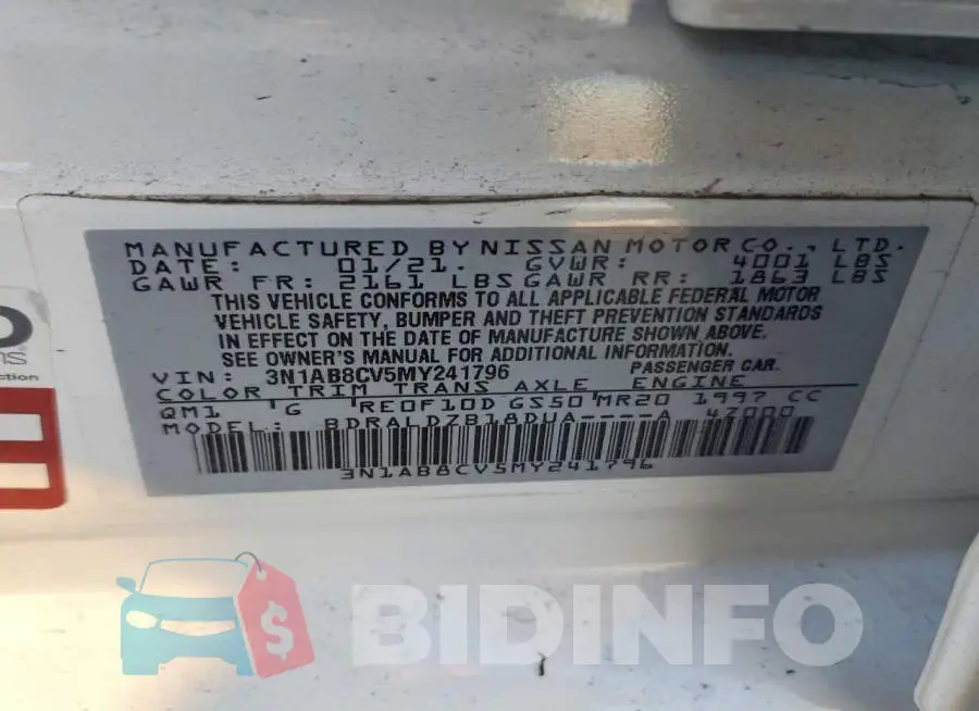 3N1AB8CV5MY241796 Photo# 12