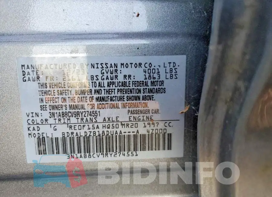 3N1AB8CV9RY274551 Photo# 12