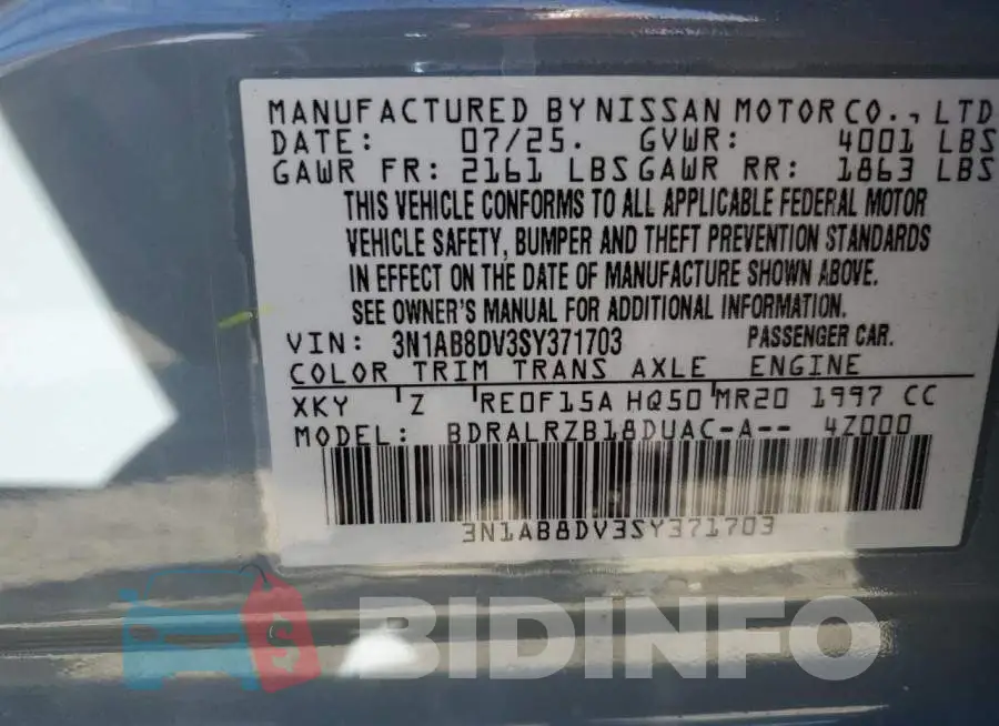 3N1AB8DV3SY371703 Photo# 13