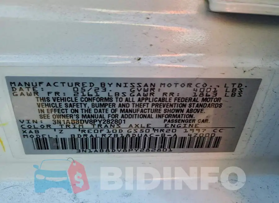 3N1AB8DV8PY282801 Photo# 12