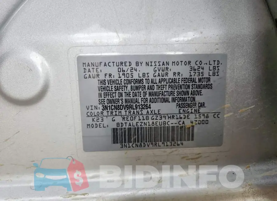3N1CN8DV9RL913264 Photo# 12