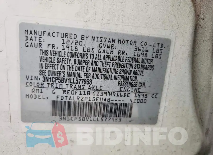 3N1CP5BV1LL577953 Photo# 13
