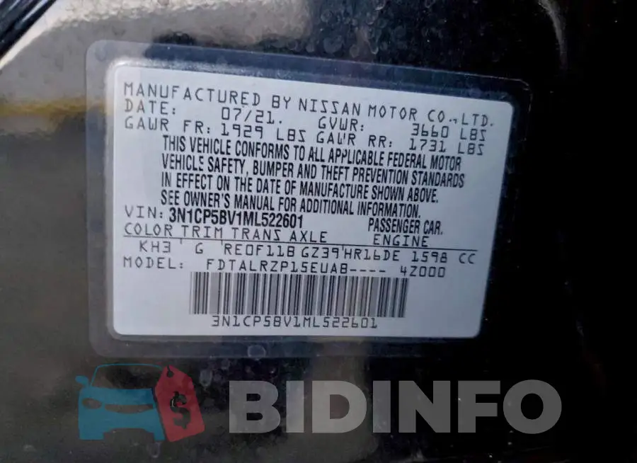 3N1CP5BV1ML522601 Photo# 13