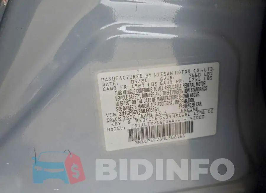 3N1CP5CV8ML508161 Photo# 13