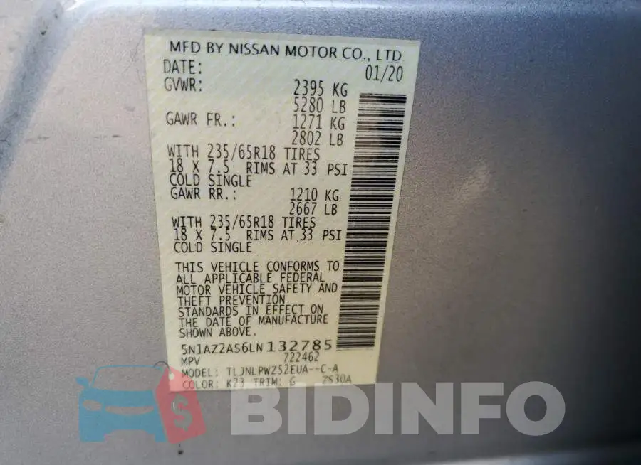 5N1AZ2AS6LN132785 Photo# 13