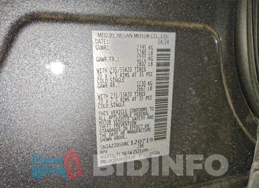 5N1AZ2DSXRC120719 Photo# 13