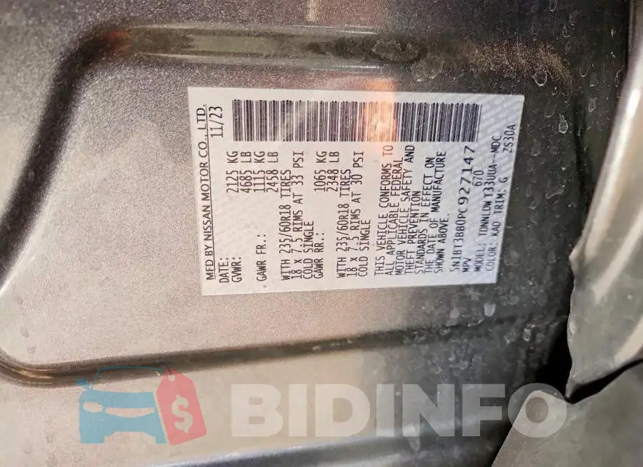 5N1BT3BB0PC927147 Photo# 14