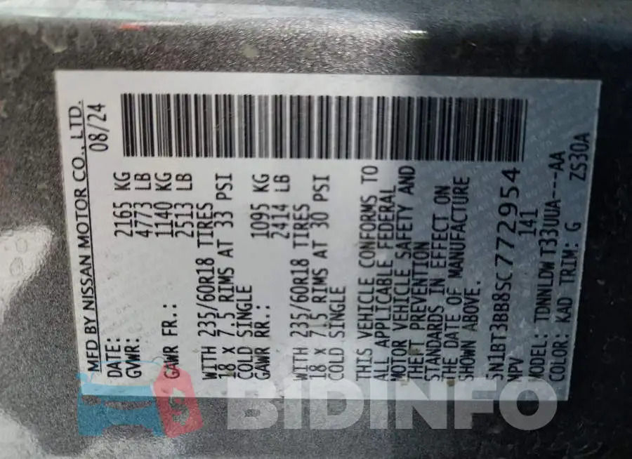 5N1BT3BB8SC772954 Photo# 14