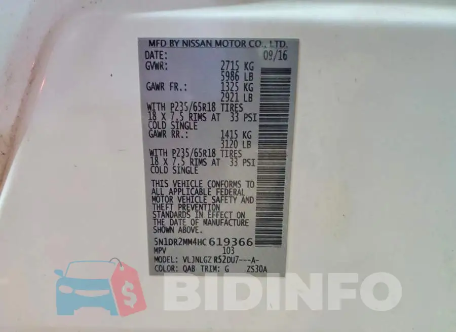 5N1DR2MM4HC619366 Photo# 13